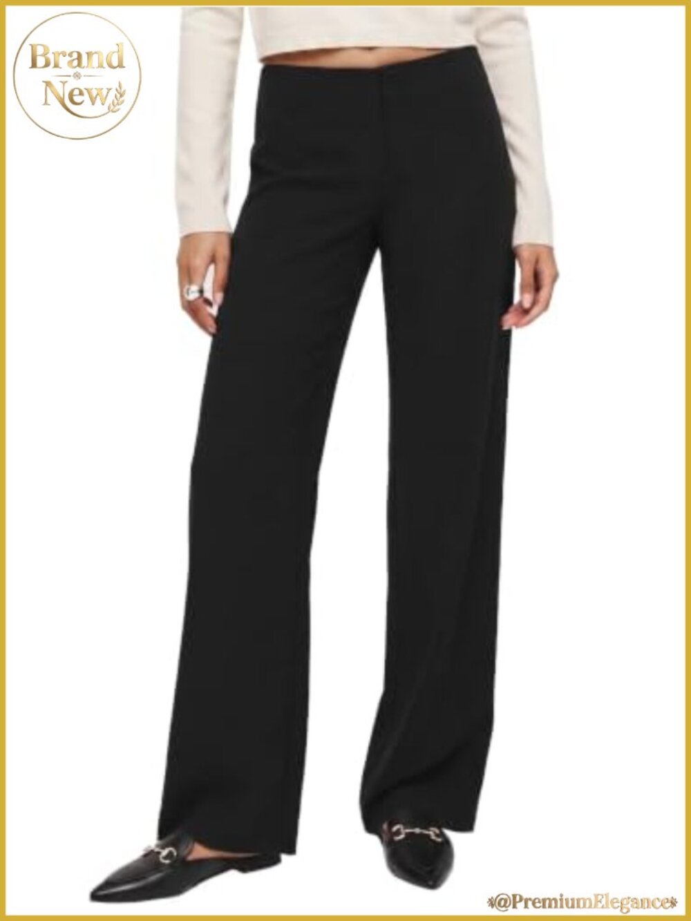 Wide Leg Dress Pants Stretchy Office Work Trousers High Stretch